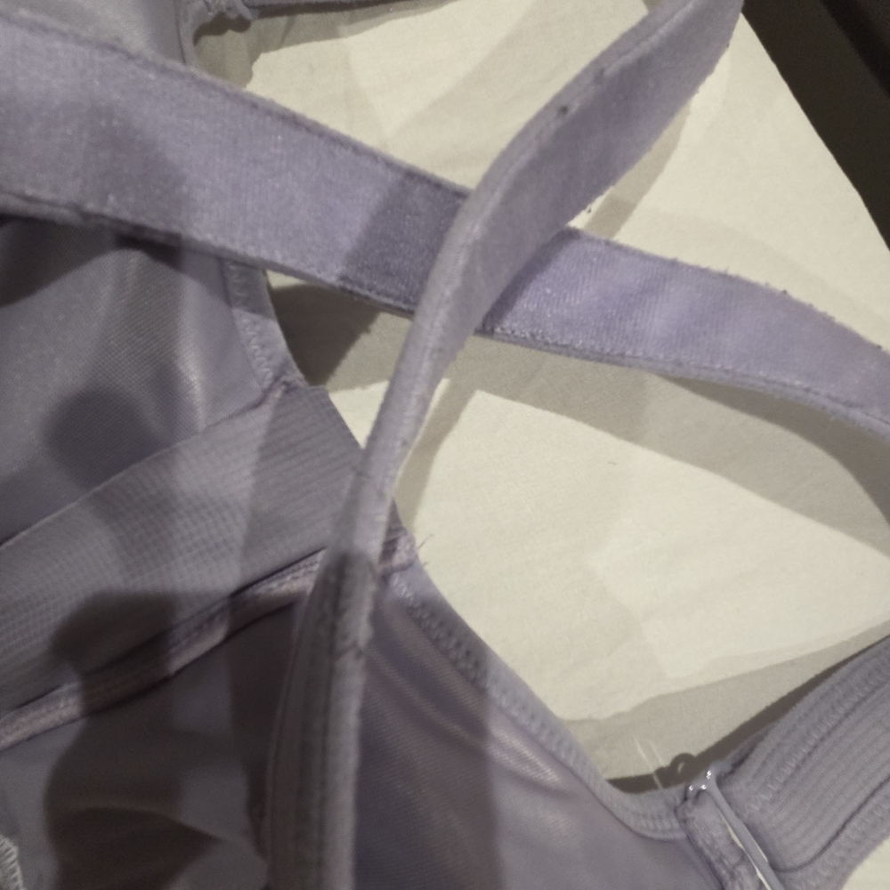 SHEFIT Cross-Back Sports Bras - Black and Light Purple - Picture 9 of 16
